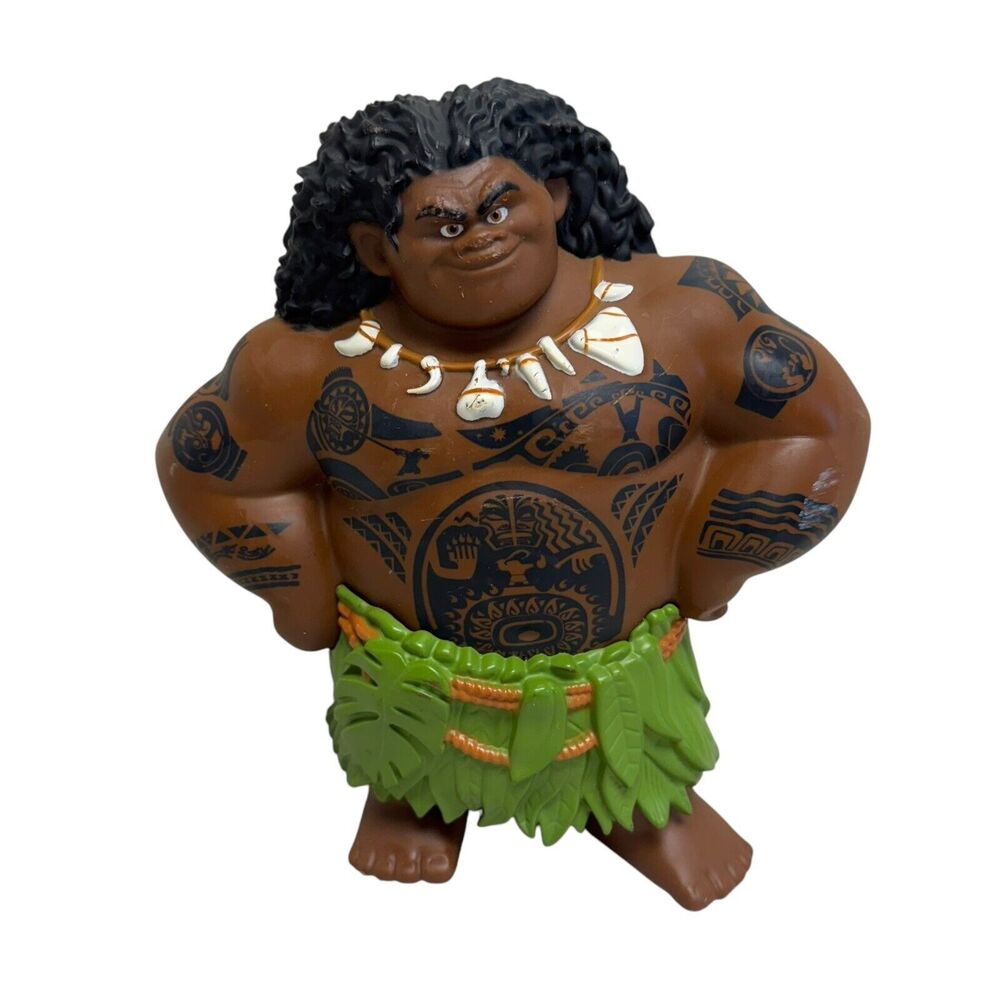 DISNEY Moana Mega Maui 8" Action Figure Doll Hard Plastic‎ Toy Kids Original